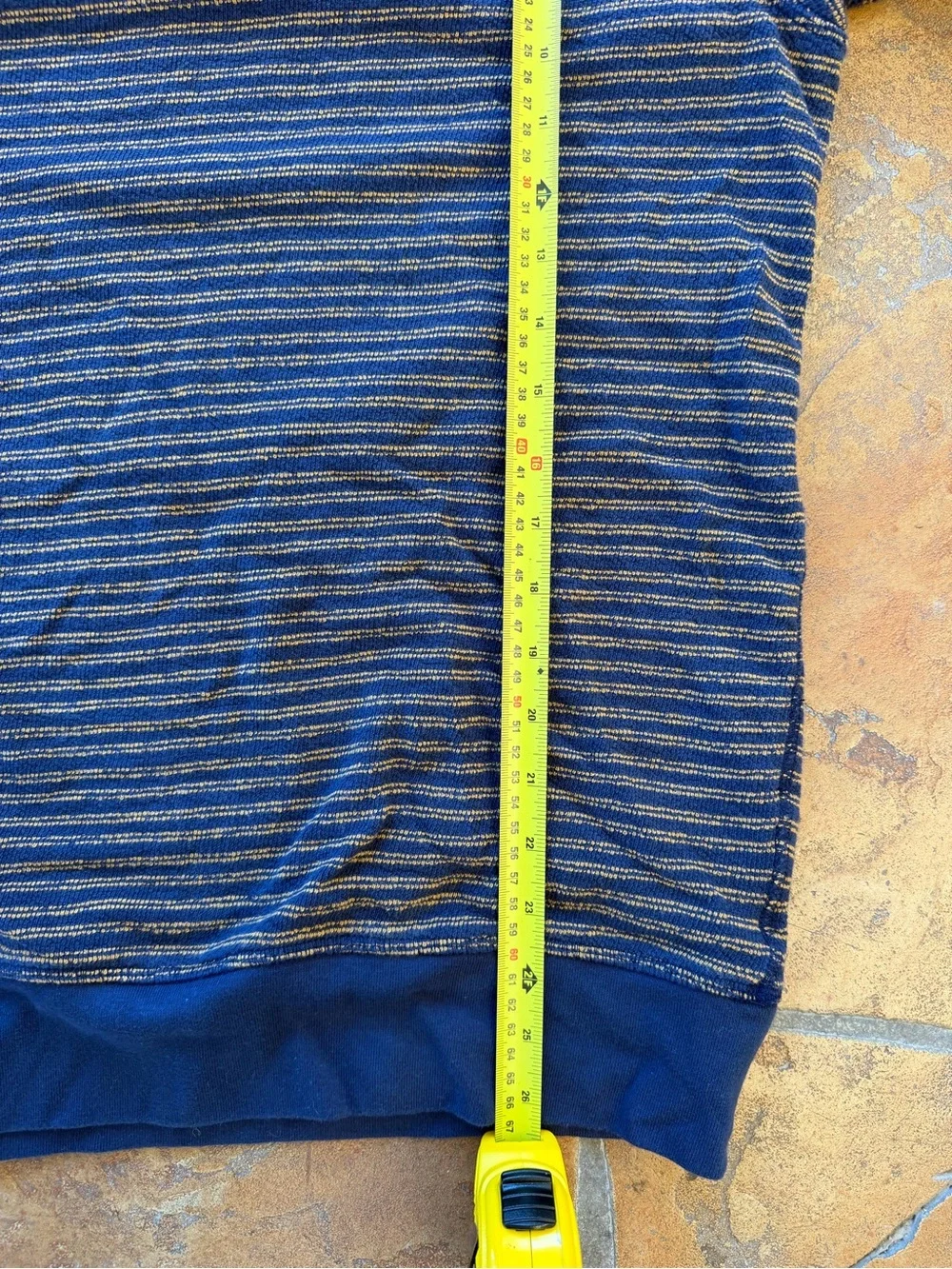 J.Crew 100% Cotton Blue Yellow Striped Knit Crewneck Pullover Sweater  #BW475 -L